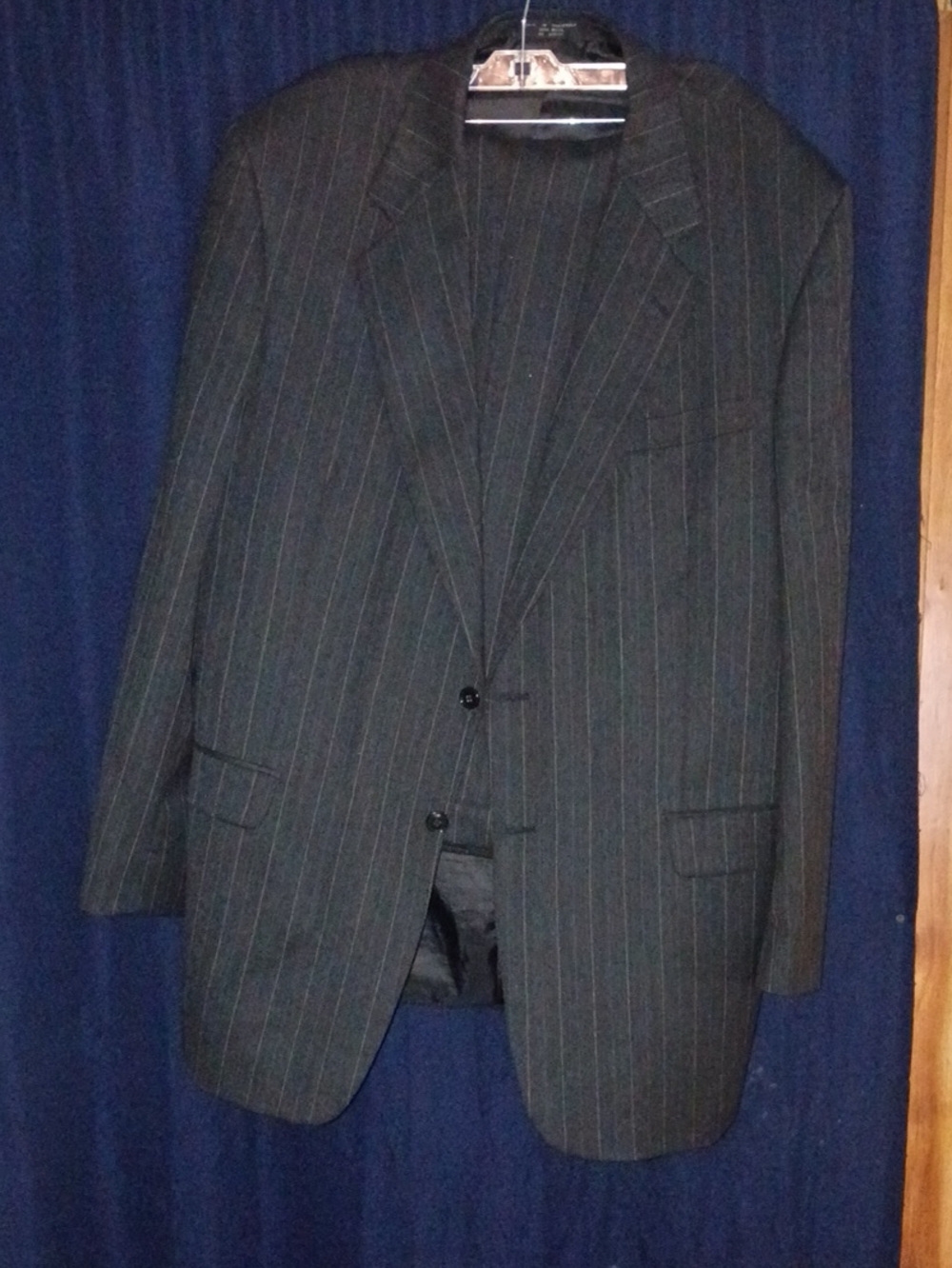 Jones New York Dark Gray Pinstripe Two-Button Suit Jacket